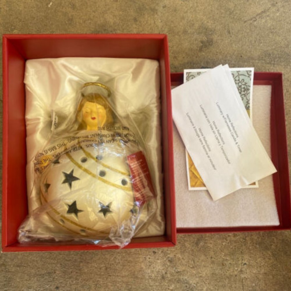 NIB Christmas Home Reflections QVC Luminary with Flameless Candle & Timer Angel